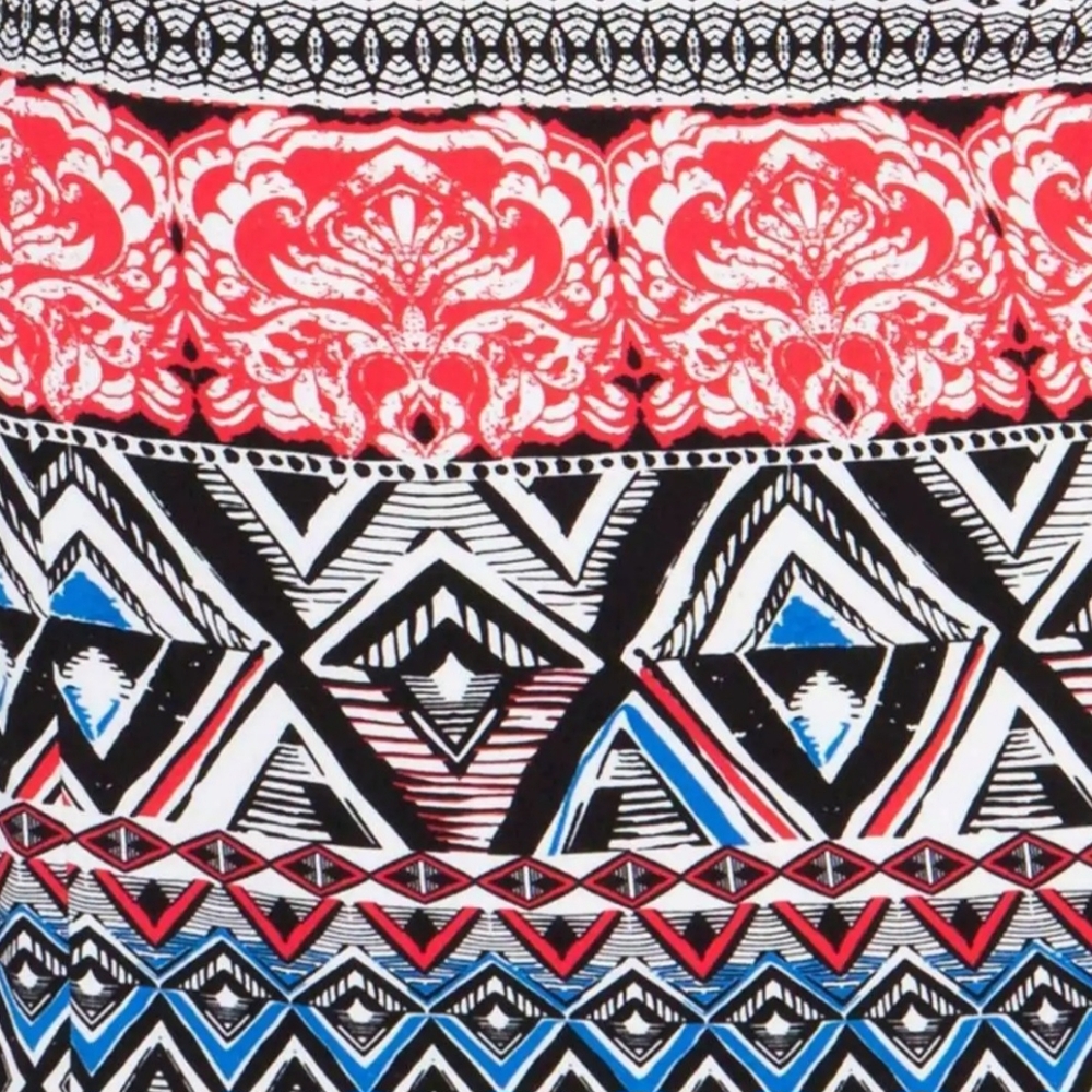 Mario Serrani ITALY Shift Dress Size 14 Black and White Geo Pattern - Picture 10 of 11